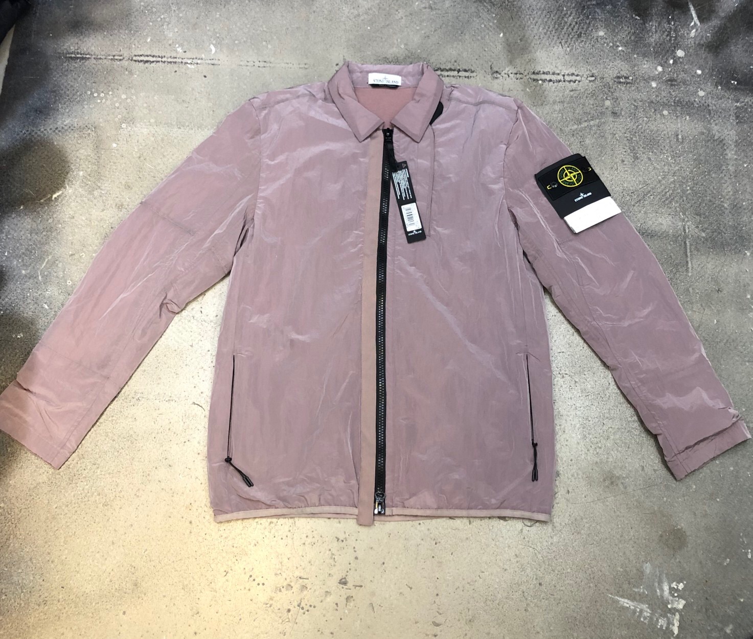 [STONE ISLAND] 스톤아일랜드 19SS 나일론 메탈 셔츠 바람막이 자켓 핑크 여성용